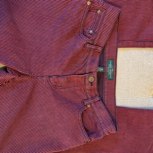 Ralph Lauren Women's Burgundy & Black Striped Skinny Jeans Size 8P Petite - Picture 1 of 8